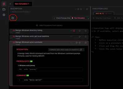 MACAT Create Procedure List Screenshot