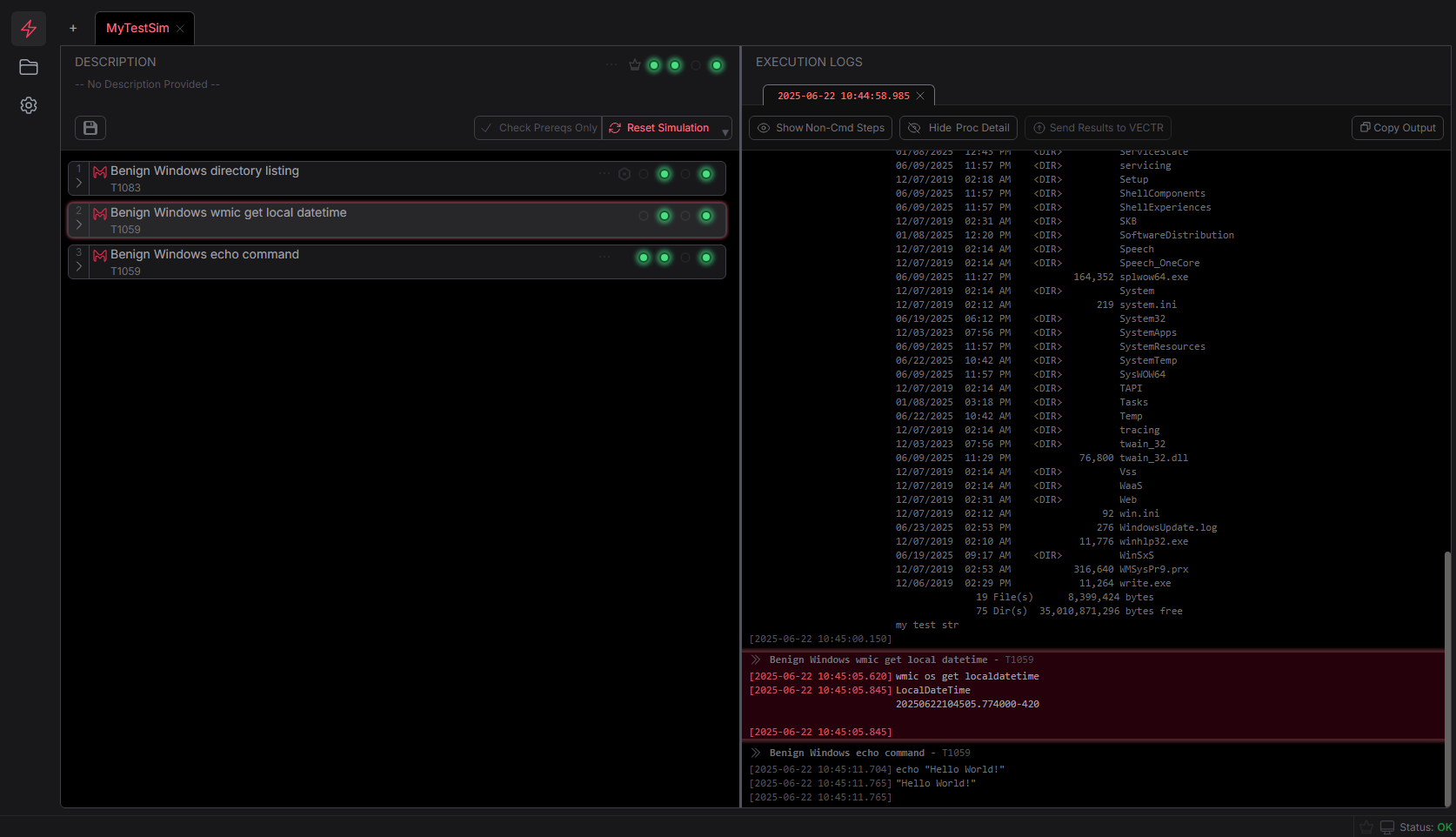 MACAT Run Simulation Complete screenshot