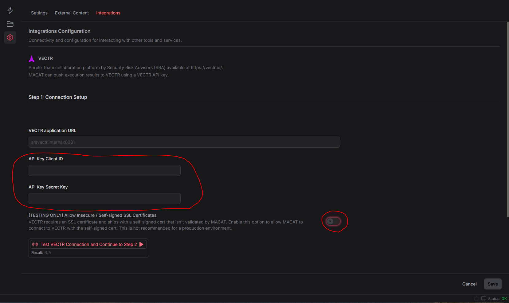VECTR API Key step 3