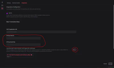 VECTR API Key step 3